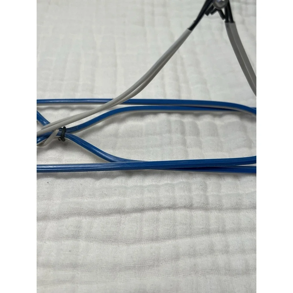 Vintage Folding Wire Travel Clothes Hanger Blue Vinyl Coated Collapsible Luggage